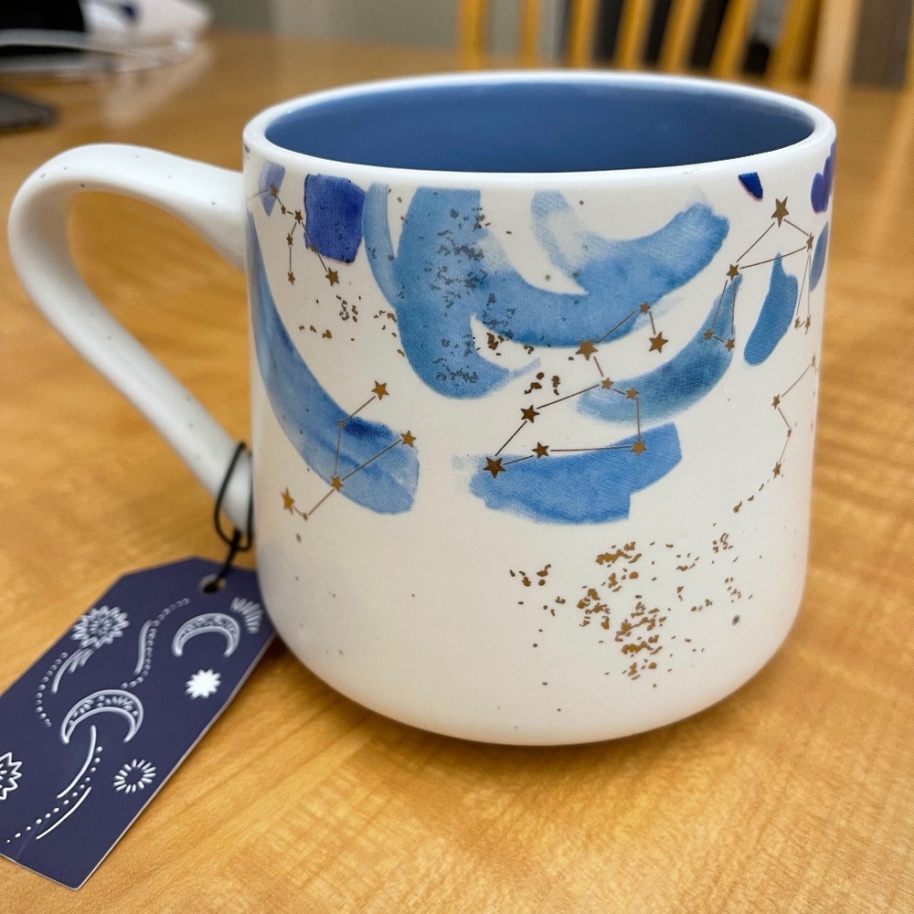 White Blue Gold Constellation Star Mug